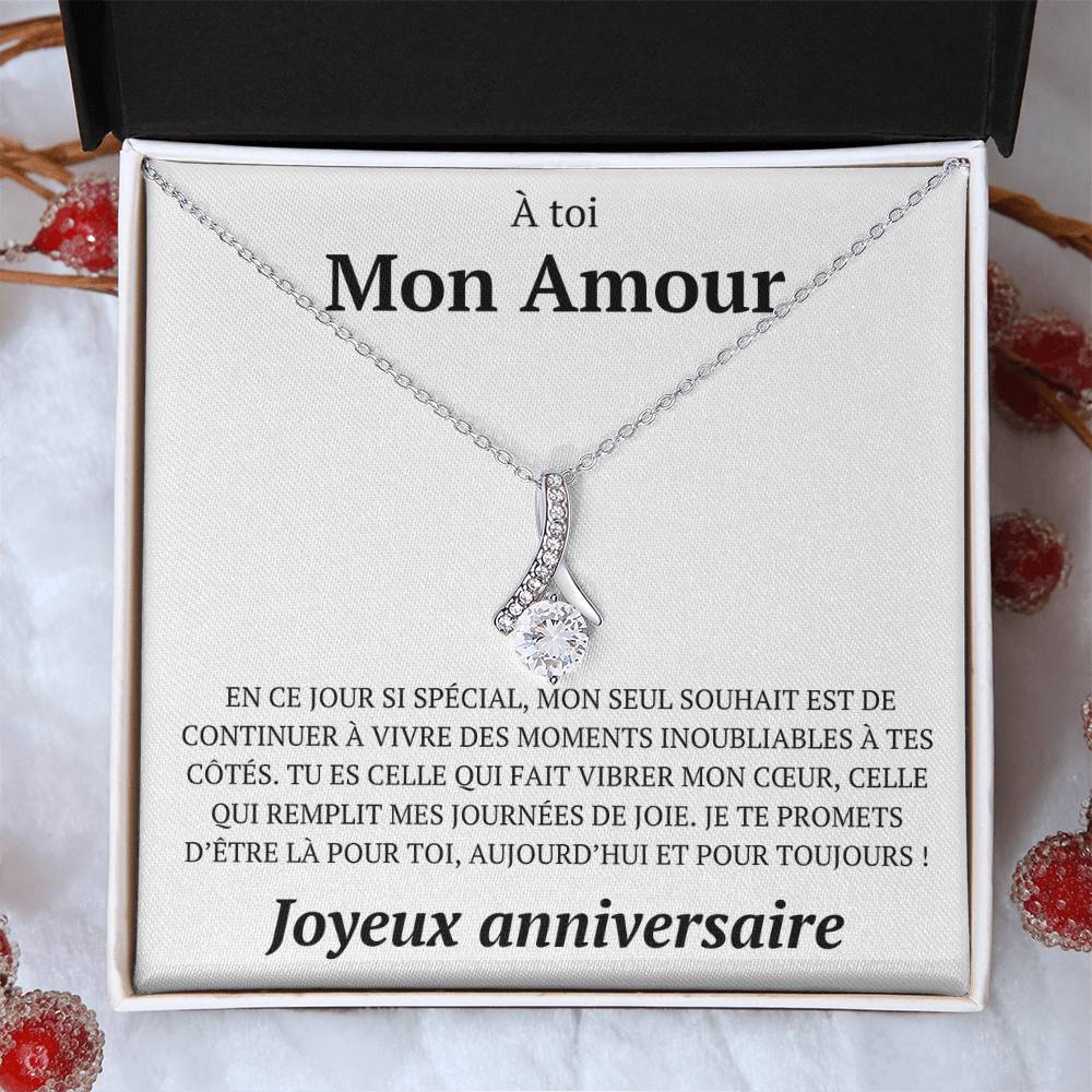 Coffret collier avec message d'anniversaire - "En ce jour si spécial"