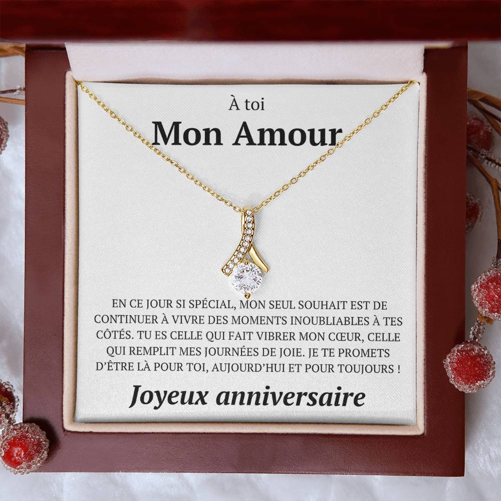 Coffret collier avec message d'anniversaire - "En ce jour si spécial"