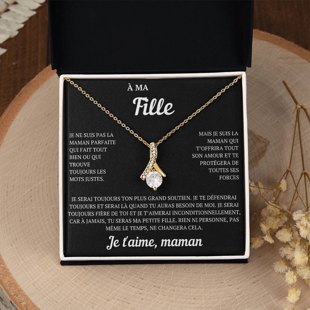 Collier coffret cadeau "À ma fille, je ne suis pas la maman parfaite"