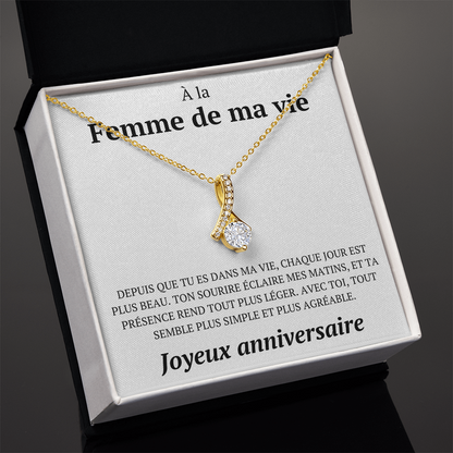 Coffret collier avec message d'anniversaire - "Depuis que tu es dans ma vie"