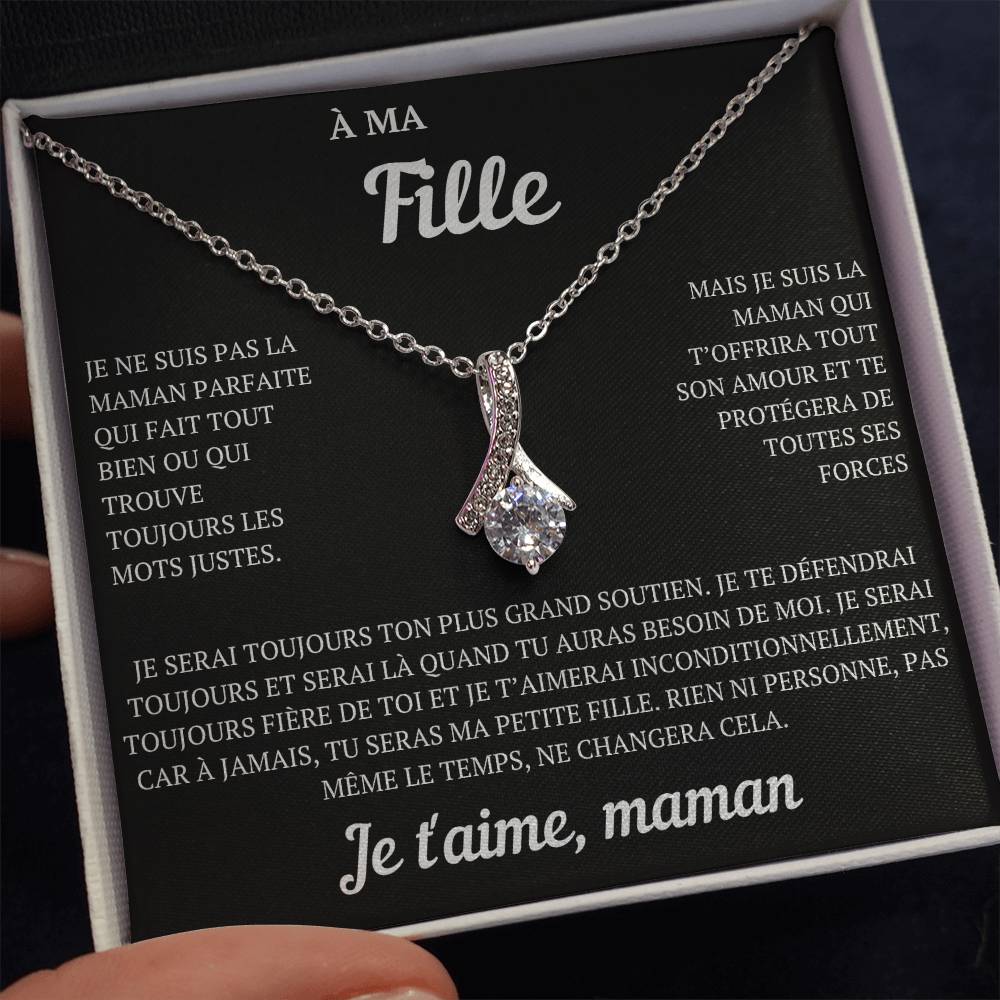 Collier coffret cadeau "À ma fille, je ne suis pas la maman parfaite"