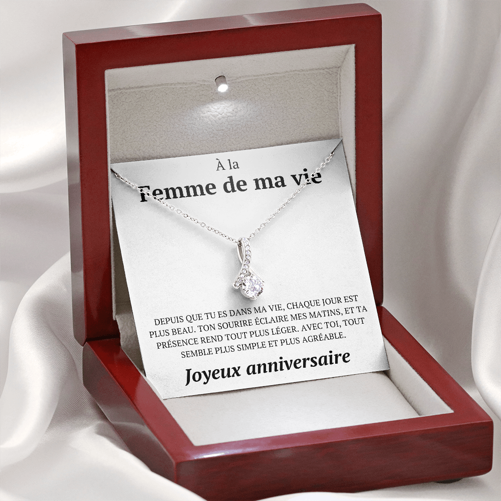 Coffret collier avec message d'anniversaire - "Depuis que tu es dans ma vie"