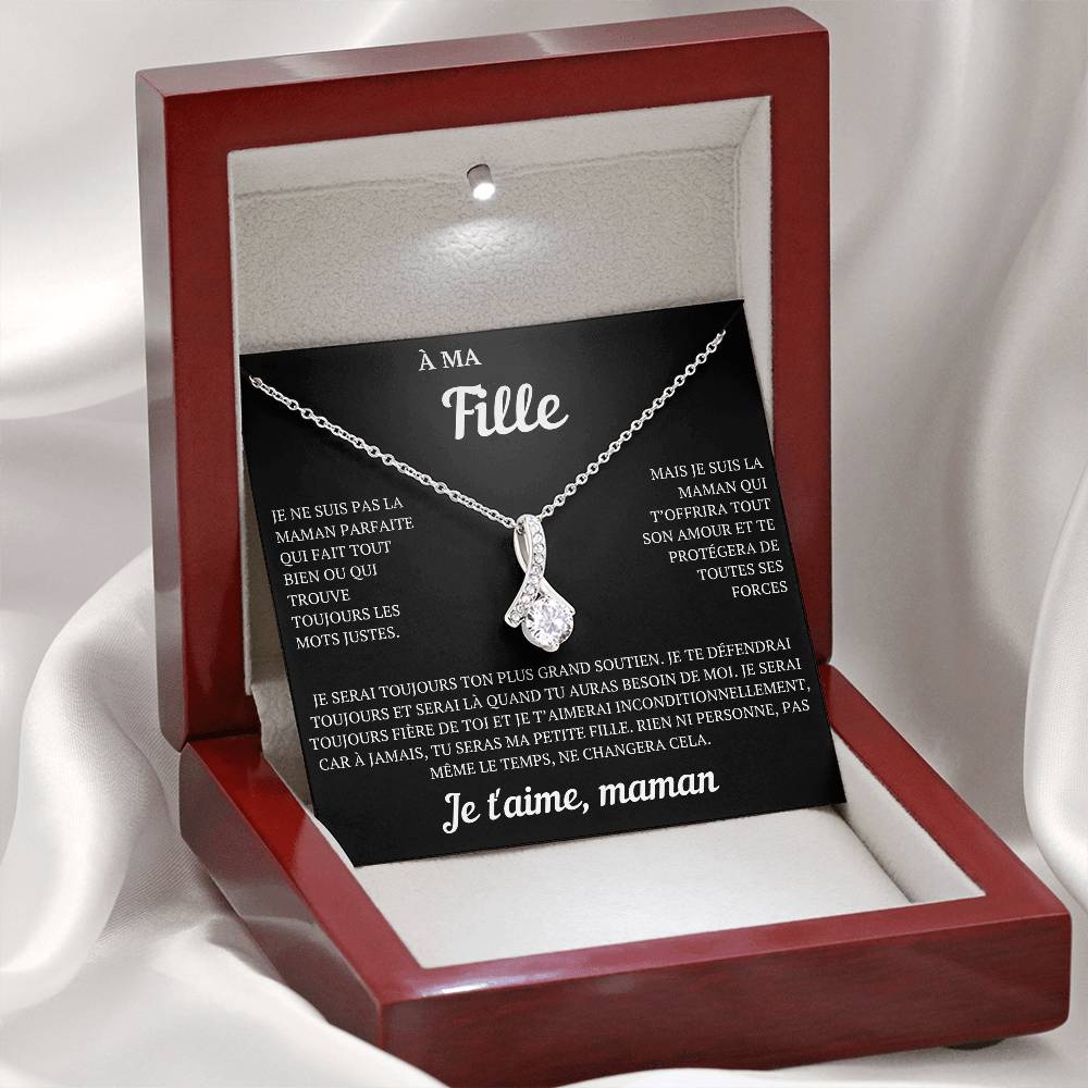 Collier coffret cadeau "À ma fille, je ne suis pas la maman parfaite"