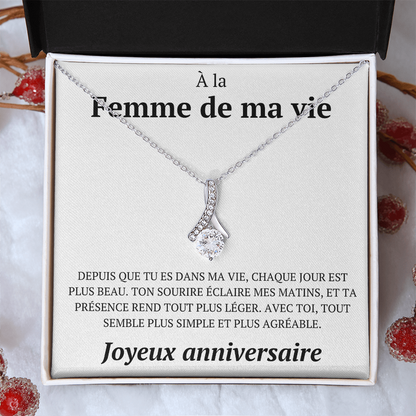 Coffret collier avec message d'anniversaire - "Depuis que tu es dans ma vie"