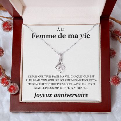 Coffret collier avec message d'anniversaire - "Depuis que tu es dans ma vie"