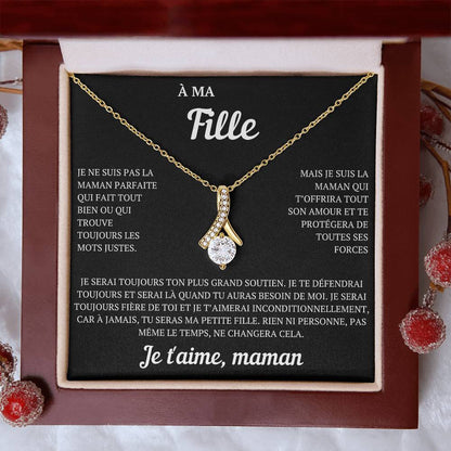 Collier coffret cadeau "À ma fille, je ne suis pas la maman parfaite"