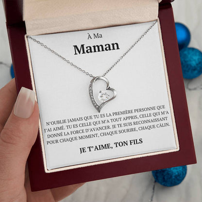 Collier d'amour "À ma maman, n'oublie jamais que, ton fils"