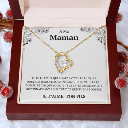 Collier avec un message d'amour "À ma maman"