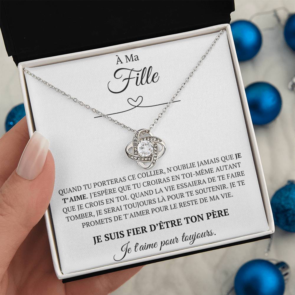 Collier coffret cadeau - "À ma fille, n'oublie jamais que"