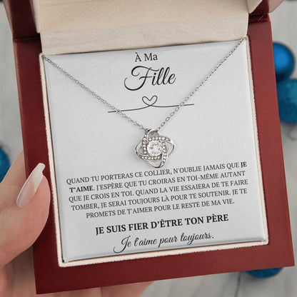 Collier coffret cadeau - "À ma fille, n'oublie jamais que"