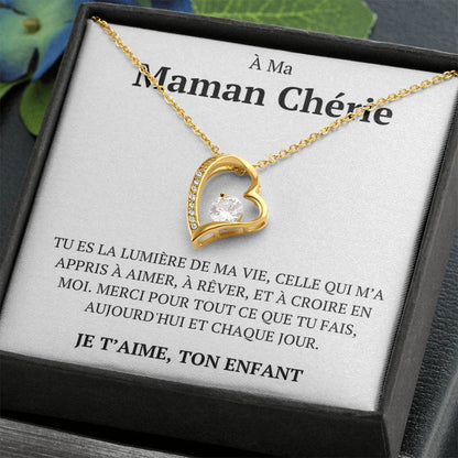 Collier avec un message d'amour "À ma maman chérie"