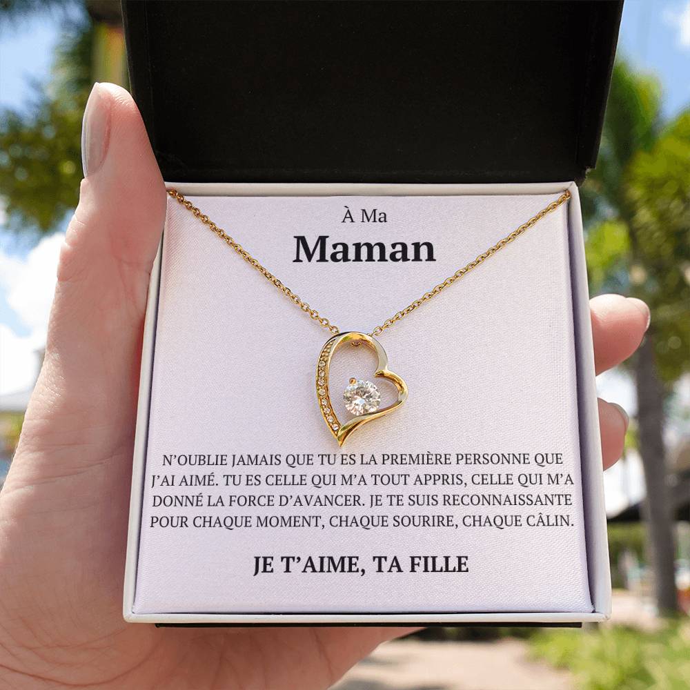 Collier d'amour "À ma maman, n'oublie jamais que"